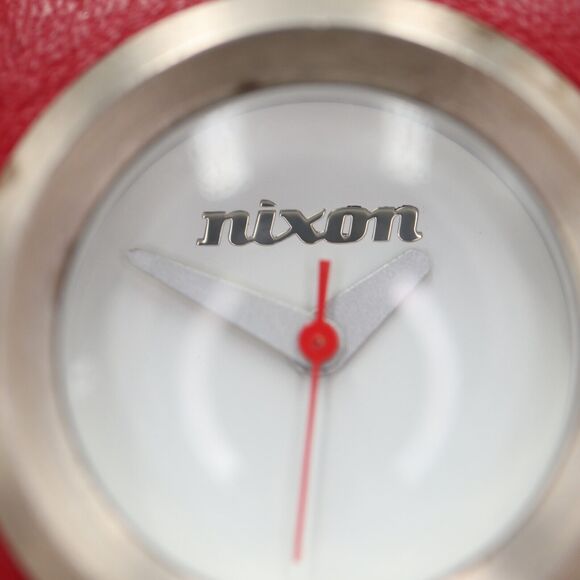 Nixon Sometimes Naughty Watch Women 30mm Red Dial Leather Band with New Battery - Picture 7 of 15